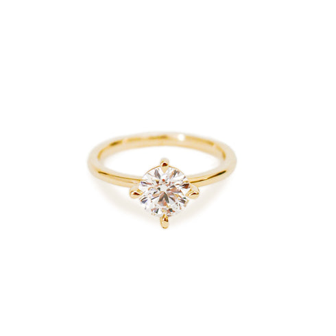 Twisted Four Claw Round Lab Grown Diamond Ring